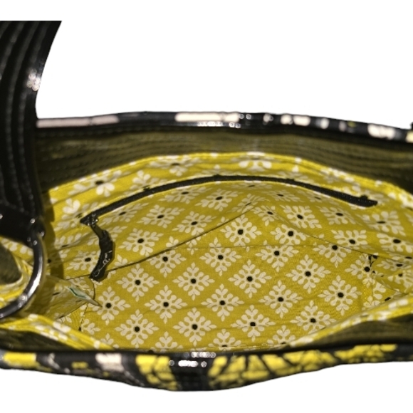 Vera Bradley Black and Yellow Floral Shoulder Bag - Picture 5 of 6